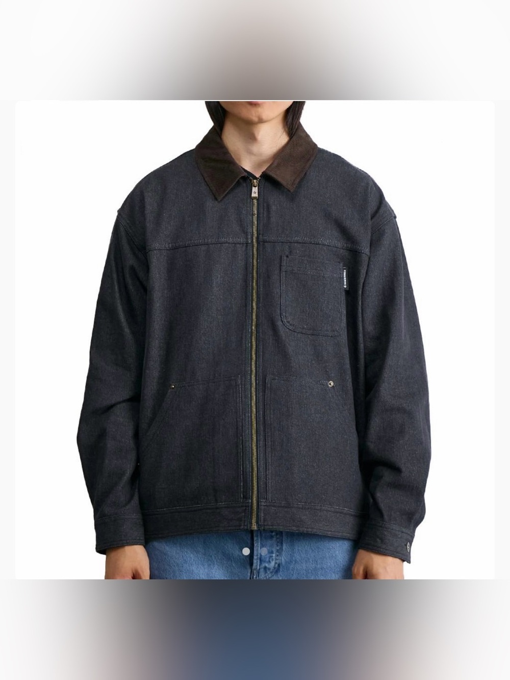 Converse Barn Jacket Charcoal Grey Workwear Corduroy Collar Men‘s Size M